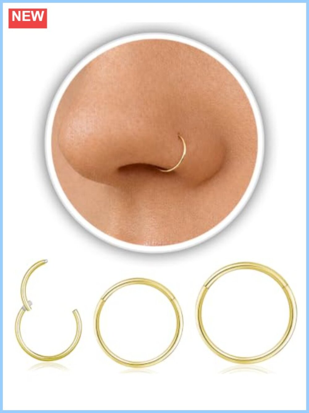 Titanium Nose Ring Hoop 20G 18G 16G Cartilage Hoop Earrings